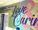 Love & Caring Home Care Mural | Murals by Toni Miraldi / Mural Envy, LLC | 505 Wolcott St in Waterbury. Item made of synthetic