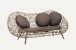 Bubbler Rattan Loveseat | Love Seat in Couches & Sofas by Monarca Goods. Item composed of wood and fabric in boho or contemporary style