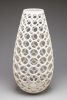 Elongated Teardrop Lace Vessel | Ornament in Decorative Objects by Lynne Meade. Item made of stoneware