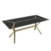 Hidden Black Glass and Brass Table | Dining Table in Tables by LAGU. Item composed of brass & glass compatible with modern style