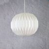 Industrial sconce with pleated round lampshade | Sconces by Studio Pleat. Item made of metal & paper compatible with mid century modern and contemporary style
