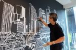 Adyen Singapore office art mural | Murals by Just Sketch | Funan Showsuite in Singapore. Item composed of synthetic