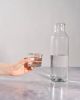 Large Slim Glass Carafe with Cup | Vessels & Containers by TerraKlay. Item made of glass works with minimalism & mediterranean style