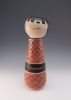 Kokeshi-Inspired Ceramic Doll with Carved Pattern | Ornament in Decorative Objects by Jennifer Fujimoto. Item made of ceramic