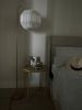 Gold floor lamp with a pleated round lampshade, globe shade | Lamps by Studio Pleat. Item composed of brass and paper in minimalism or contemporary style