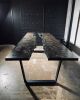Quilted Maple Ebonized River Table | Dining Table in Tables by Live Edge Lust. Item composed of maple wood & steel