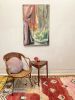 Curtain | Oil And Acrylic Painting in Paintings by Molly Herman. Item made of linen with synthetic