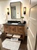 Model #1039 - Custom Single Sink Vanity | Countertop in Furniture by Limitless Woodworking. Item made of maple wood works with mid century modern & contemporary style
