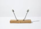 Migration / a modern oil candle (set of two candles) | Lighting by Perhacs Studio. Item made of wood with steel works with minimalism & contemporary style