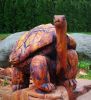 River Turtle Wood Sculpture | Art Curation by Toso Wood Works