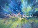 One Enchanted Summer is a semi-abstract summer landscape | Oil And Acrylic Painting in Paintings by Gill Bustamante. Item made of canvas works with boho & contemporary style