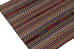 1950s Vintage chaput Kilim rug in Polychromatic Stripe | Area Rug in Rugs by Rug and Kilim