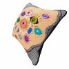 hand-embroidered needlepoint idolEYES original pillow, OOAK | Pillows by Mommani Threads. Item composed of wool in contemporary or eclectic & maximalism style