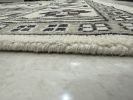 Sage Green Geometric Hand Knotted Wool Rug | Area Rug in Rugs by Krafcreation. Item composed of wool in boho or mid century modern style