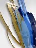 Triple Scribble Blue/Gold Wall Sculpture | Wall Hangings by Ryan Coleman. Item composed of synthetic compatible with minimalism and contemporary style