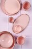 Handmade Porcelain Saucer With Gold Rim. Powder Pink | Dinnerware by Creating Comfort Lab