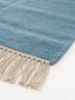 Handwoven Woolen Blue Runner Rug | Rugs by Evergreen Carpets. Item composed of wool compatible with boho and minimalism style