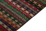 1960s Vintage Distressed Runner in Multicolor Stripes | Area Rug in Rugs by Rug and Kilim