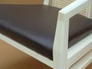 Bow-Back Arm Chair: Bleached Hard Maple With Leather Seat | Armchair in Chairs by CraftsmansLife: Donald DiMauro Woodwork & Design. Item made of maple wood with leather