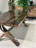 Tree & Bark Ultra Clear Epoxy Resin Dining Table | Tables by Tinella Collection. Item composed of oak wood in minimalism or art deco style