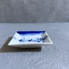 Small Square Plate | blue-and-white Dish | Mamezara | Ceramic Plates by Hideyo. Item composed of ceramic compatible with contemporary and japandi style