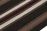 Vintage Turkish Kilim Rug in Brown, Black & White Stripes | Area Rug in Rugs by Rug and Kilim