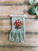 Mini Woven Wall Hanging Decor - Mushroom Embroidery | Macrame Wall Hanging in Wall Hangings by Hippie & Fringe. Item composed of fiber compatible with boho style