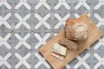 Antique Gray & Ivory White Cross Mosaic Tile | Tiles by Mosaics.co. Item made of stone works with boho & mid century modern style