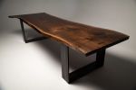 American Black Walnut | Full Internal Live Edge | Dining Table in Tables by L'atelier Mata | Letchworth Garden City in Letchworth Garden City. Item made of walnut & steel