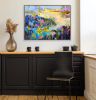 Paradise II, Whimsical Coastal Landscape Painting | Oil And Acrylic Painting in Paintings by Dorothy Fagan Fine Arts. Item made of canvas works with contemporary & eclectic & maximalism style