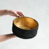 Wide Cylinder Bowl with Gold Leafed Glass Interior | Decorative Bowl in Decorative Objects by Carolyn Powers Designs. Item made of concrete & glass compatible with minimalism and contemporary style