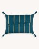 Rayas Stripe Zinacantán Cushion (TEAL) | Pillows by Routes Interiors. Item made of cotton works with boho & eclectic & maximalism style