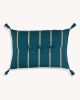 Rayas Stripe Zinacantán Cushion (TEAL) | Pillows by Routes Interiors. Item made of cotton works with boho & eclectic & maximalism style