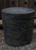 Organic Concrete Side Tables with Hand-Sculpted Textural Lin | Tables by Holmes Wilson Furniture. Item composed of concrete