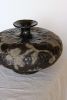 Stout Noir Vessel with Vine and Floral detail | Vases & Vessels by Twinette Poterie. Item composed of ceramic compatible with contemporary and modern style
