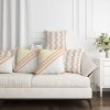 Rust Striped Pillow Cover |  Beige, White, and Rust Pillow | Pillows by SewLaCo. Item made of cotton