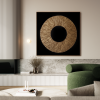 Gold and Black 3D Textured Painting | Oil And Acrylic Painting in Paintings by Berezart. Item made of canvas compatible with minimalism and contemporary style