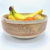 Ceramic Serving Bowl Centerpiece Bowl with decorative Sides | Dinnerware by BRIDGES POTTERY. Item composed of stoneware