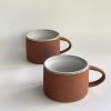 Handmade Modern Red Clay Coffee Mug, Short | Drinkware by cursive m ceramics. Item made of stoneware