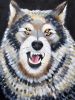Big Horned Sheep & Wolf with Four Eyes | Oil And Acrylic Painting in Paintings by Natalie Jo Wright | Johnson Public House in Madison. Item made of canvas