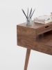 Mid century modern walnut desk with shelves above and drawer | Tables by Mo Woodwork. Item made of oak wood works with minimalism & mid century modern style