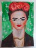 Frida (2023) | Oil And Acrylic Painting in Paintings by Elena Parau. Item made of paper works with boho & contemporary style
