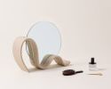 SIN Wavee Table Mirror - Sand | Decorative Objects by SIN. Item composed of stoneware and glass in minimalism or contemporary style