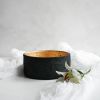 Wide Cylinder Bowl with Gold Leafed Glass Interior | Decorative Bowl in Decorative Objects by Carolyn Powers Designs. Item made of concrete & glass compatible with minimalism and contemporary style