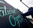 Sign painting | Signage by Laurène Boglio | Green and Glory in London. Item made of canvas & synthetic