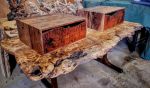 Redwood Burl Headboard, Walnut Nightstands, BedFrame | Beds & Accessories by Lumberlust Designs
