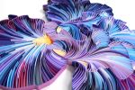 Bearded Iris on-edge paper art | Wall Sculpture in Wall Hangings by JUDiTH+ROLFE. Item composed of paper