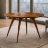 LUNA Round Dining Table in Solid Wood | Tables by GREYGE. Item composed of walnut and marble in contemporary or modern style