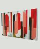 Traffic Red & Pink | Oil And Acrylic Painting in Paintings by Ronald Hunter | Roxier Art Gallery in Rotterdam. Item made of canvas & synthetic