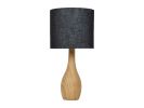 Hand Turned Oak Lamp | Table Lamp in Lamps by ColombeFurniture | Lwowska Studios in Warszawa. Item made of oak wood & linen
